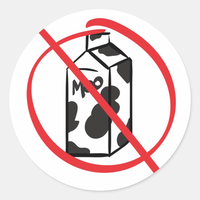 Adesivo Redondo Produto sem leite (Frente)