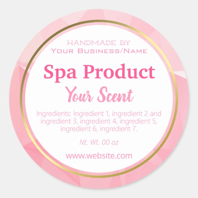 Adesivo Redondo Produto Spa Geométrico Produto Spa Fabricado À Mão (Frente)
