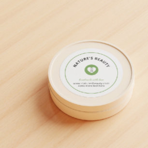 Adesivo Redondo Produto verde e preto inspirado na natureza mínima