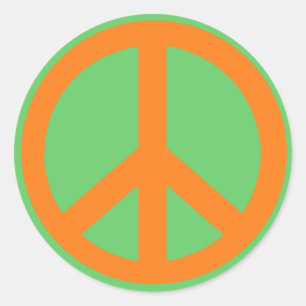 Adesivo Redondo Produtos alaranjados do sinal de paz