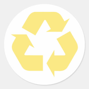 Adesivo Redondo Produtos amarelos & design do reciclar!