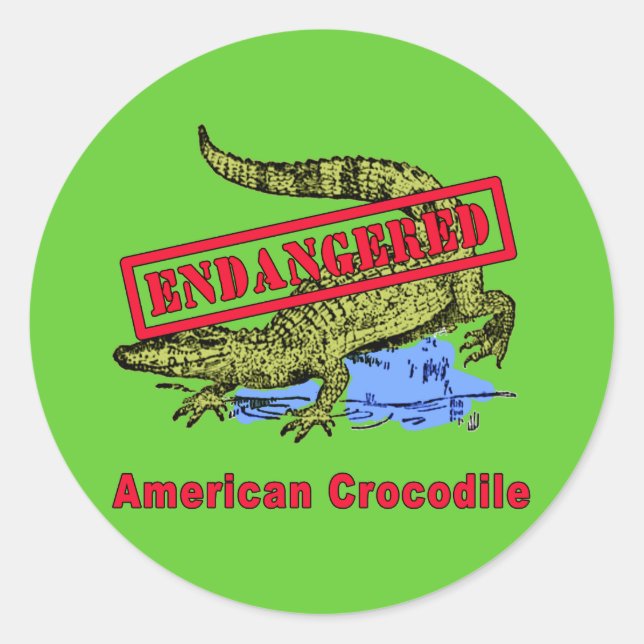 Adesivo Redondo Produtos Crocodilos Americanos Ameaçados (Frente)