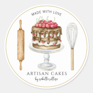 Adesivo Redondo Produtos de padaria de pastelaria