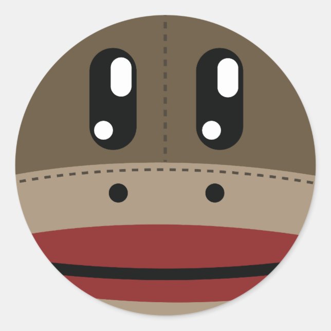 Adesivo Redondo Produtos de rosto para macacos (Frente)