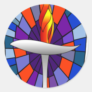 Adesivo Redondo Produtos do cálice do templo da unidade