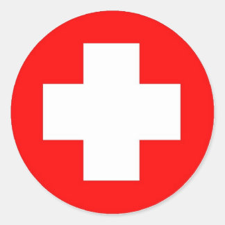 Adesivo Redondo Produtos e Designs da Cruz Vermelha!