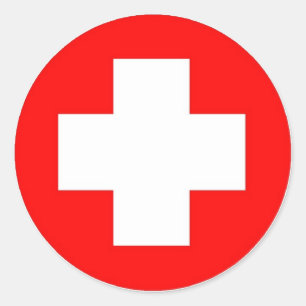 Adesivo Redondo Produtos e Designs da Cruz Vermelha!