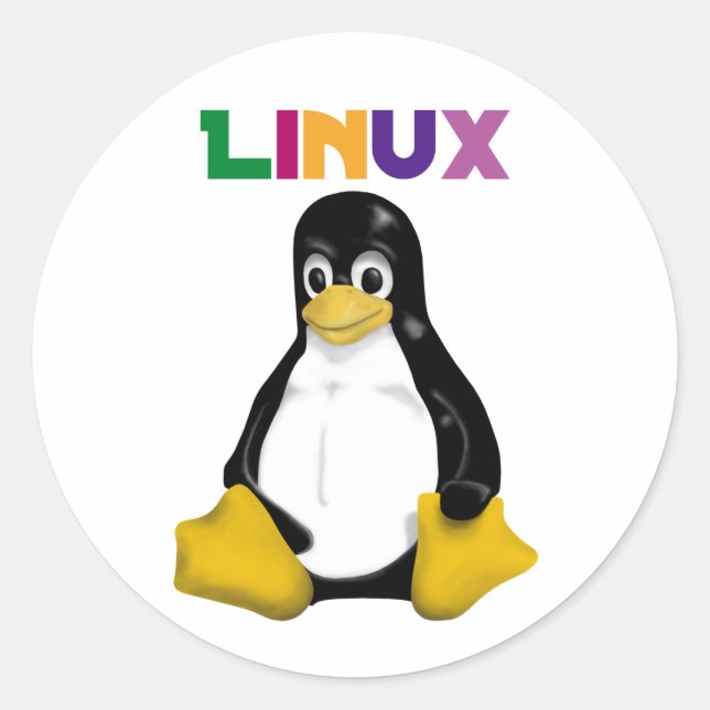 Adesivo Redondo Produtos e Designs Linux! (Frente)