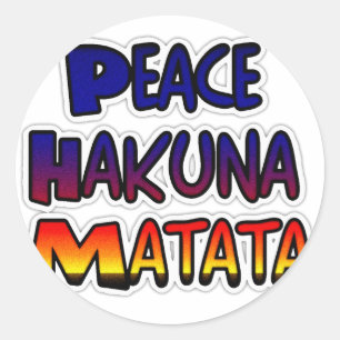 Adesivo Redondo Produtos para presentes da Peace Hakuna Matata