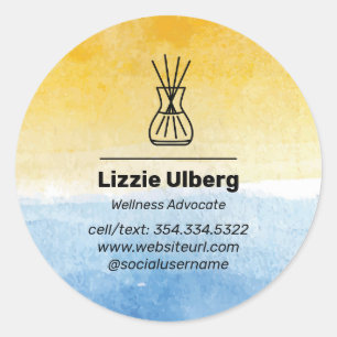 Adesivo Redondo Produtos petrolíferos essenciais da Sea & Sun