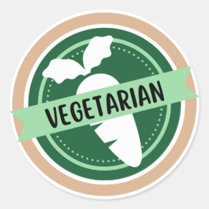 Adesivo Redondo Produtos Veganos, Vegetarianos