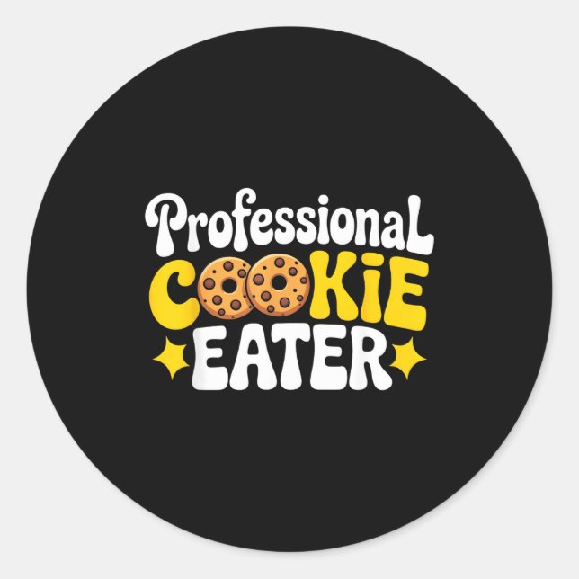 Adesivo Redondo Professional Cookie Eater Cookie Lover Chocolate C (Frente)