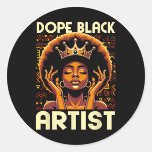 Adesivo Redondo Professor Africano de Arte Afro-Americana