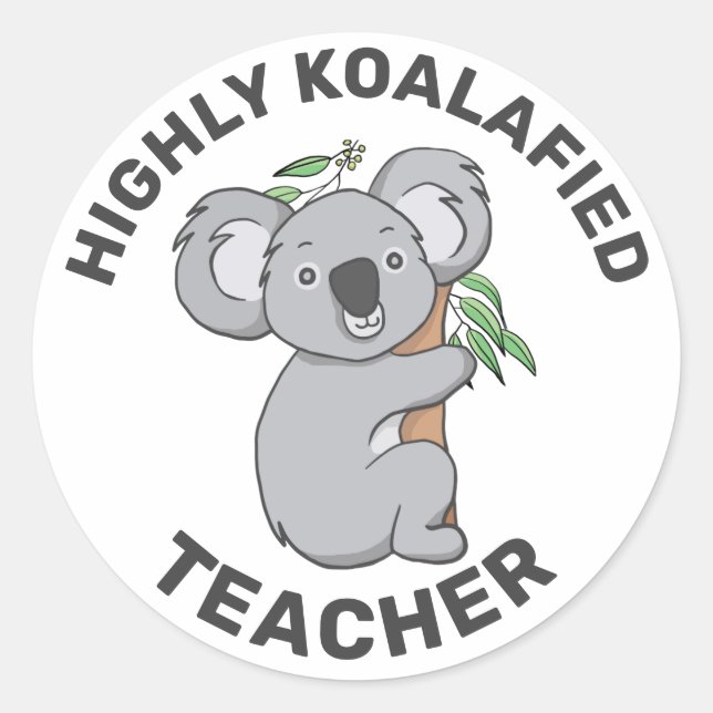 Adesivo Redondo Professor Altamente Koalafied Koala (Frente)