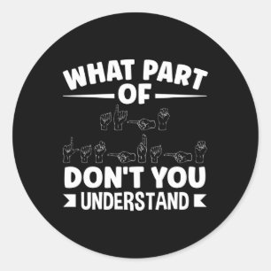 Adesivo Redondo Professor ASL ASL Alphabet Pu