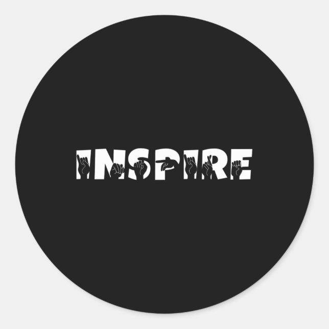 Adesivo Redondo Professor ASL Língua de Sinais Americana Sensibili (Frente)