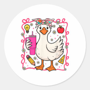 Adesivo Redondo Professor Coquette Silly Goose De Volta às Aulas P