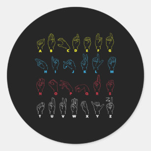 Adesivo Redondo Professor de Alfabetização ASL Língua Cantora Amer