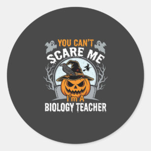 Adesivo Redondo Professor de Biologia do Halloween Você Não Me Ass