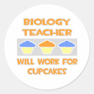 Adesivo Redondo Professor de Biologia... Funcionará Para Cupcakes