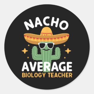 Adesivo Redondo Professor de Biologia Média Nacho Cinco De Mayo Me