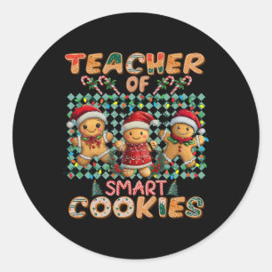 Adesivo Redondo Professor de Biscoitos Inteligentes Gingerbread Na