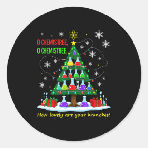 Adesivo Redondo Professor de Ciência do Natal 67 Meme Papai Noel O