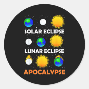 Adesivo Redondo Professor de Ciência Lunar Eclipse Solar