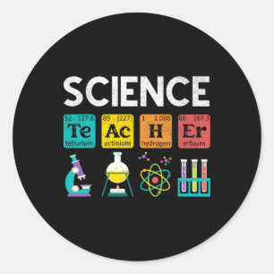 Adesivo Redondo Professor de Ciências Química Biologia Física Prof