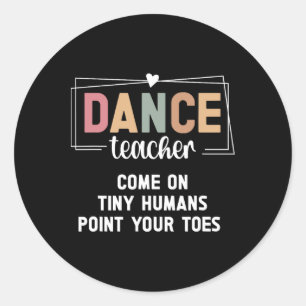 Adesivo Redondo Professor de dança aponta seu instrutor de dança d