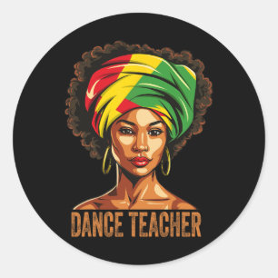 Adesivo Redondo Professor de dança - História Negra Afro-Americana