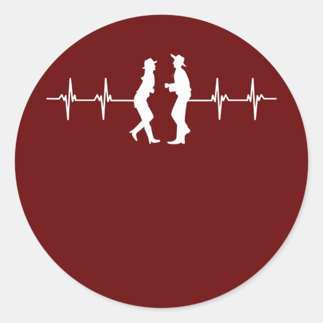 Adesivo Redondo Professor de dança ocidental de dança de dança de  (Frente)