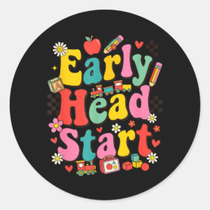 Adesivo Redondo Professor de Early Head Start Aluno Crianças Educa