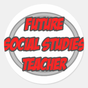 Adesivo Redondo Professor de Estudos Sociais Futuros