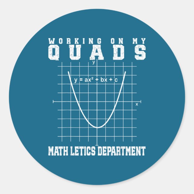 Adesivo Redondo professor de ginásio de matemática de álgebra math (Frente)