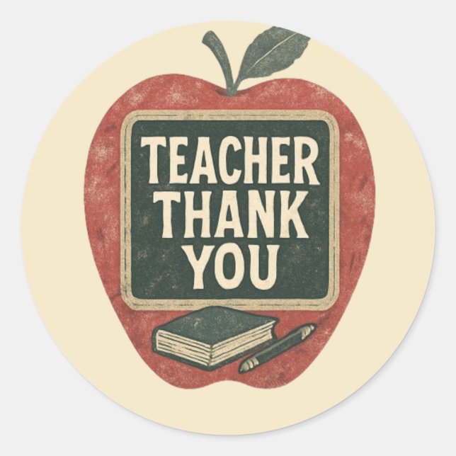 Adesivo Redondo Professor de Grunge Industrial - Sala de aula de V (Frente)