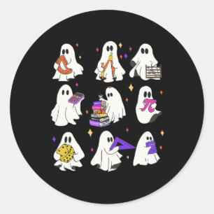 Adesivo Redondo Professor de Matemática das Halloween