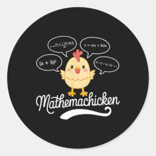 Adesivo Redondo Professor de Matemática do Frango Mathemachicken A