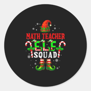 Adesivo Redondo Professor de matemática elfo esquadrão natal chapé