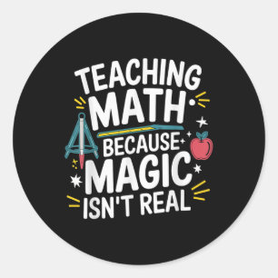 Adesivo Redondo Professor de Matemática Engraçado Amante de Álgebr