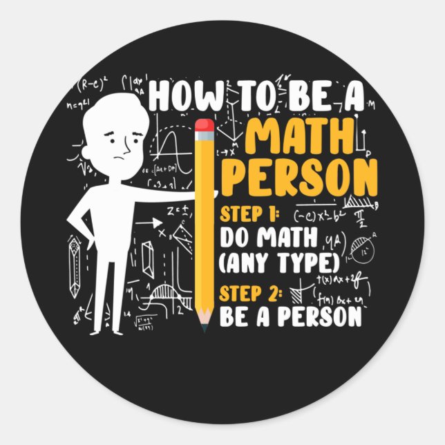 Adesivo Redondo Professor De Matemática Engraçado Piada De Matemát (Frente)