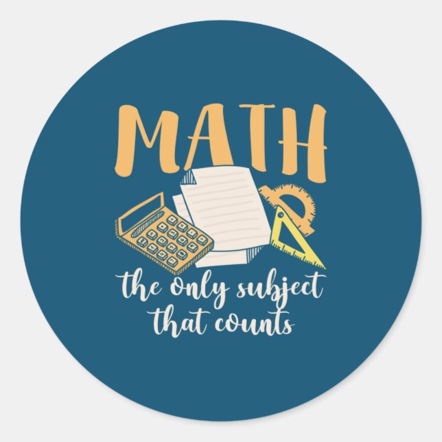 Adesivo Redondo Professor De Matemática Matemática O Único Assunto (Frente)