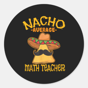 Adesivo Redondo Professor de Matemática Média Nacho Cinco de Mães
