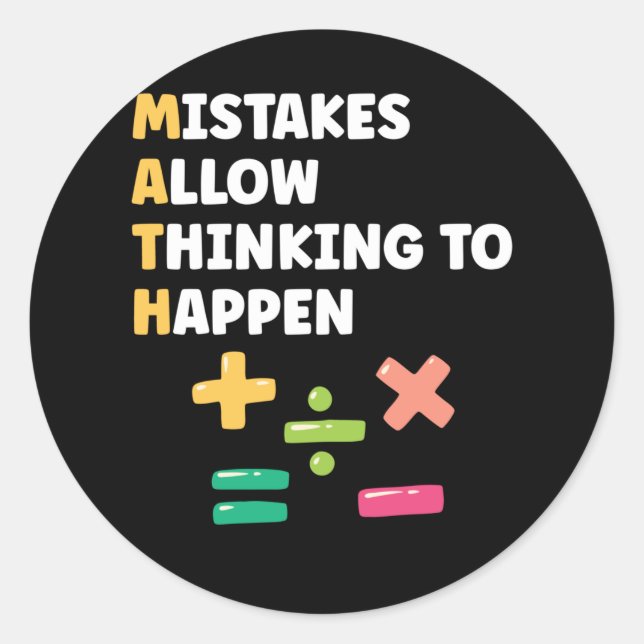 Adesivo Redondo Professor de Matemática na Pré-escola Matemático (Frente)