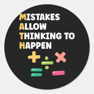 Adesivo Redondo Professor de Matemática na Pré-escola Matemático