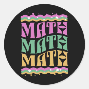 Adesivo Redondo Professor de Matemática Vintage Mardi Gras Sch