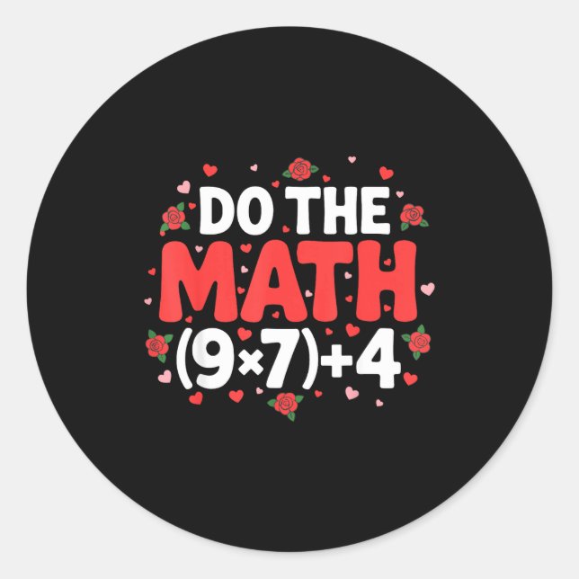 Adesivo Redondo Professor de Meme de Matemática Pi Humor Álgebra G (Frente)