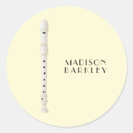 Adesivo Redondo Professor de Música de Gravador