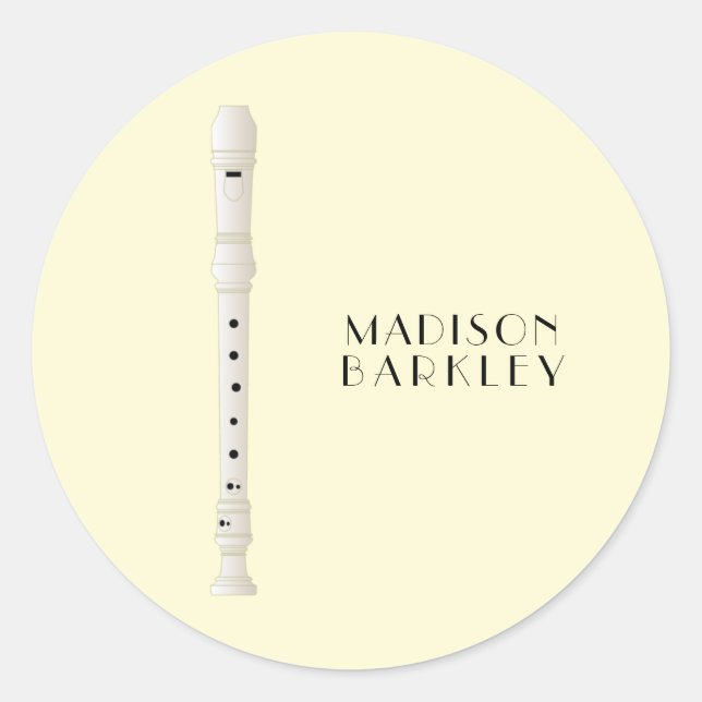 Adesivo Redondo Professor de Música de Gravador (Frente)