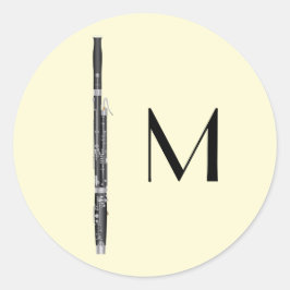 Adesivo Redondo Professor de Música Musical de Bassoon Woodwind